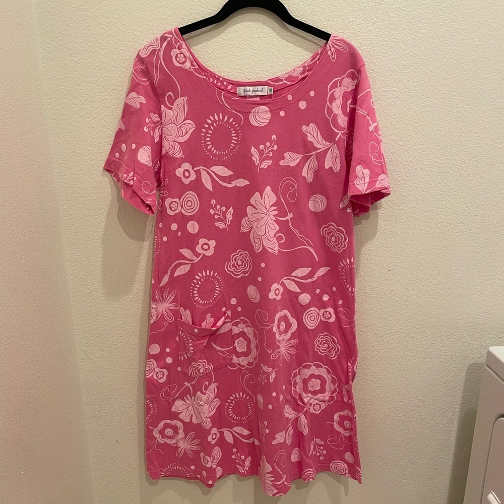 Vintage Fresh Produce Floral Pocket Dress  – Size Medium – 100% Cotton –